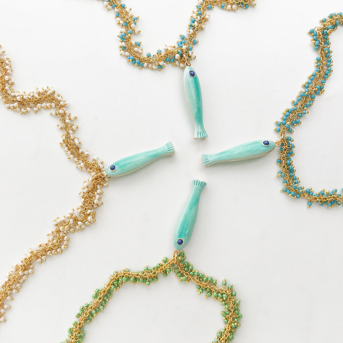 Ceramic Fish on Cluster Rosary – Virtue Jewelry Design