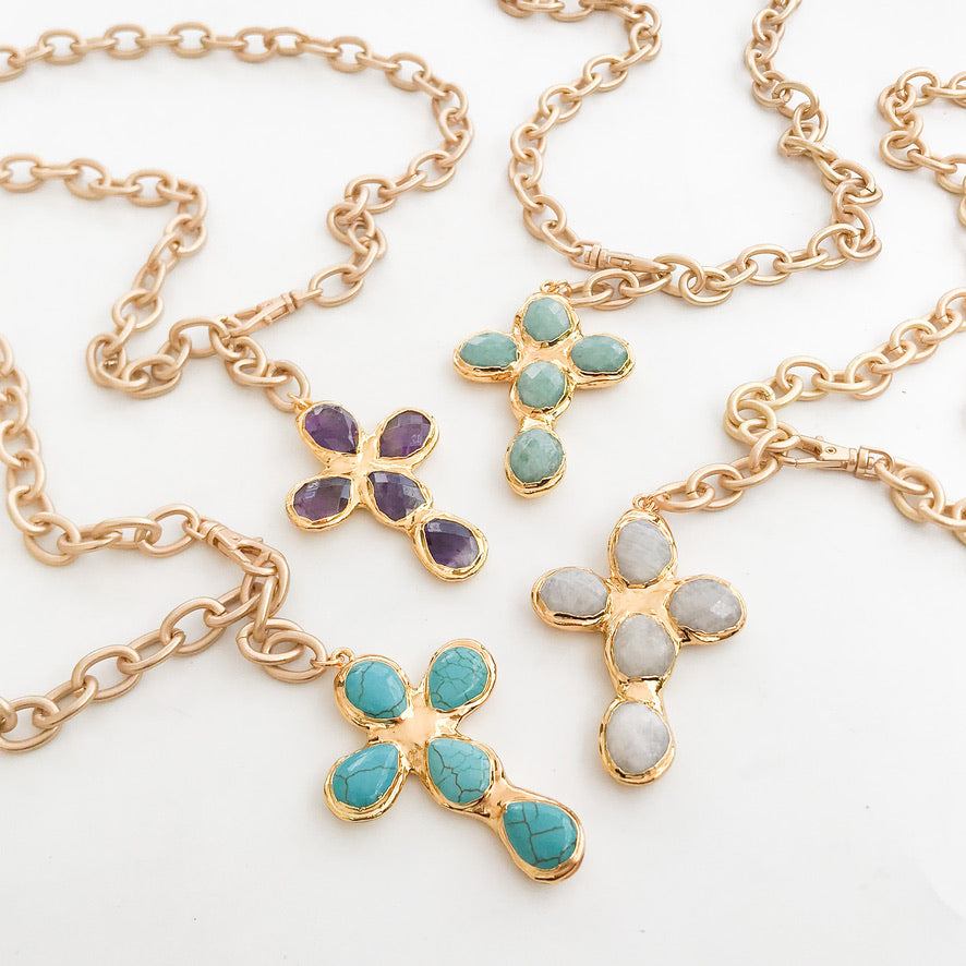 Petite Esther Cross on Cable Chain