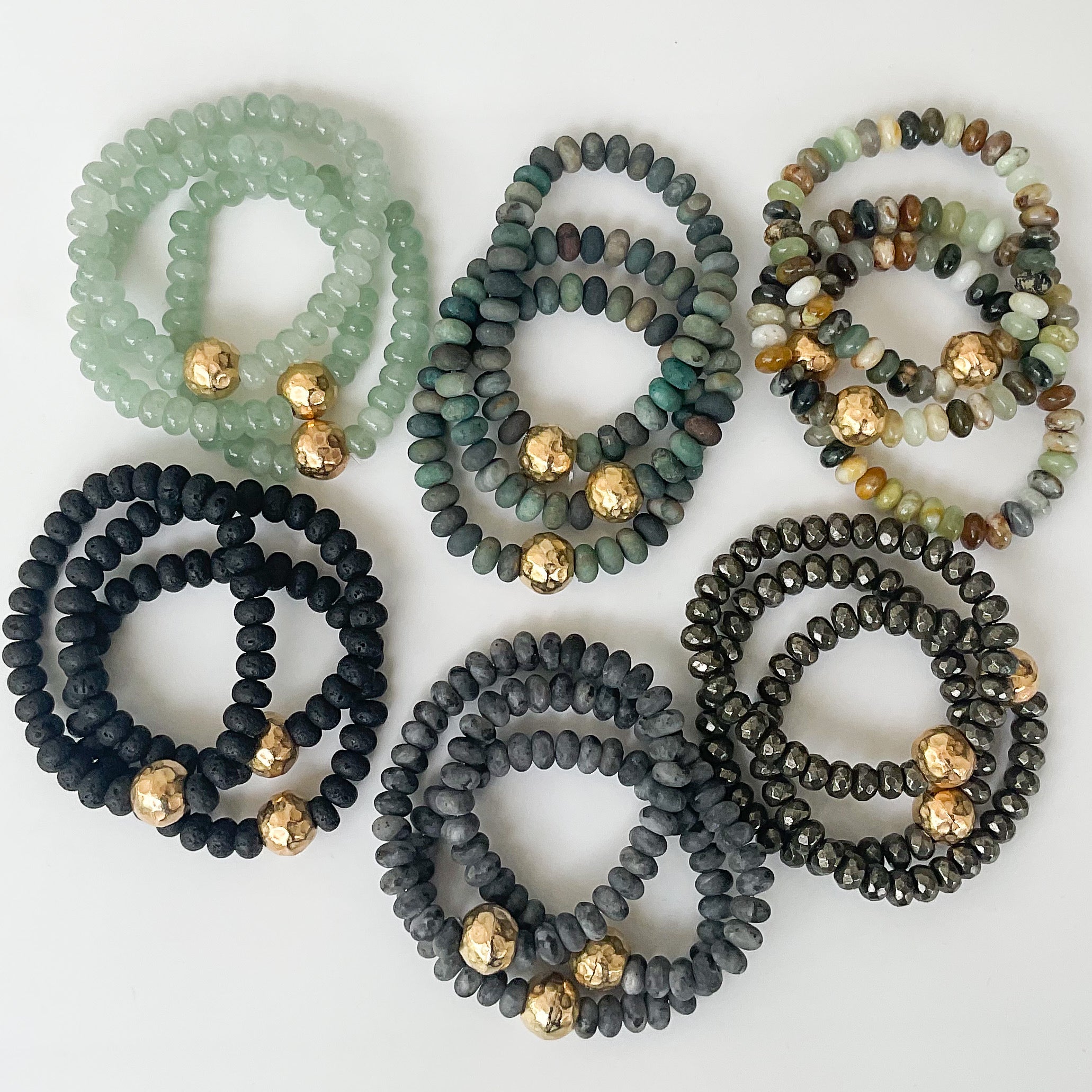 Rondelle Gemstone Ball Bracelet