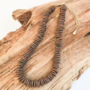 Gemstone Heishi Disc Necklace