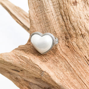 Heart Puff Pearl Ring