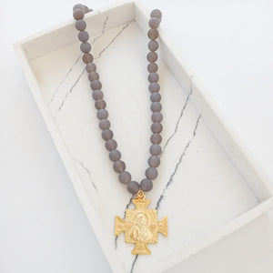 Gemstone Necklace w/ St Ben