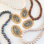 Lady of Guadalupe on Large Pearl Necklace