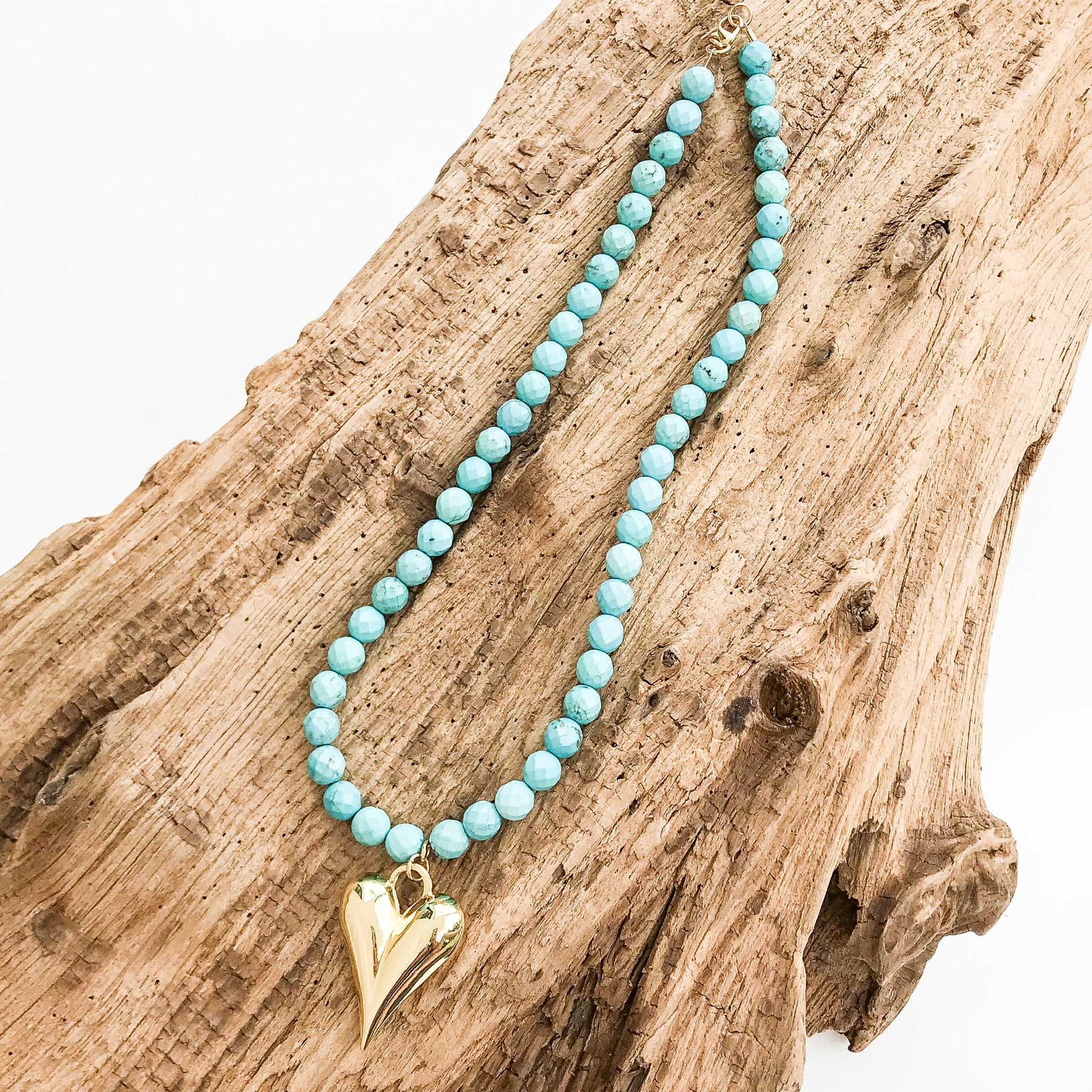 Puffy Heart on 8MM Necklace