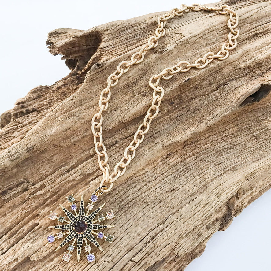 Colorful Flower on Cable Chain