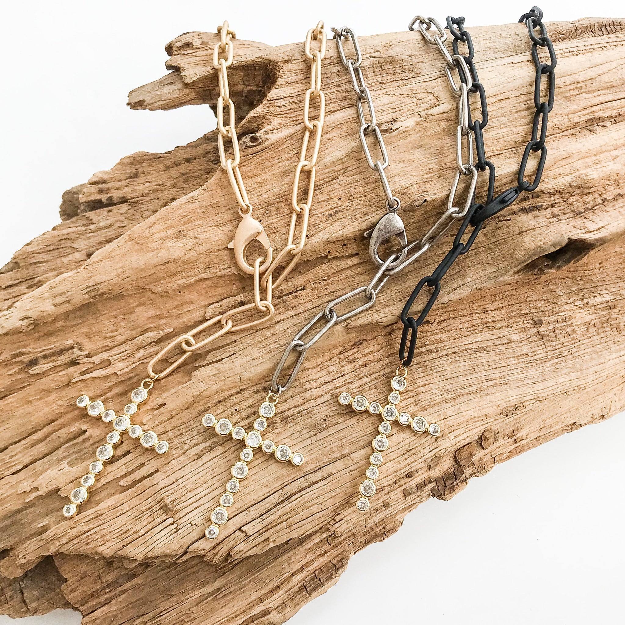 Adjustable Bubble CZ Cross