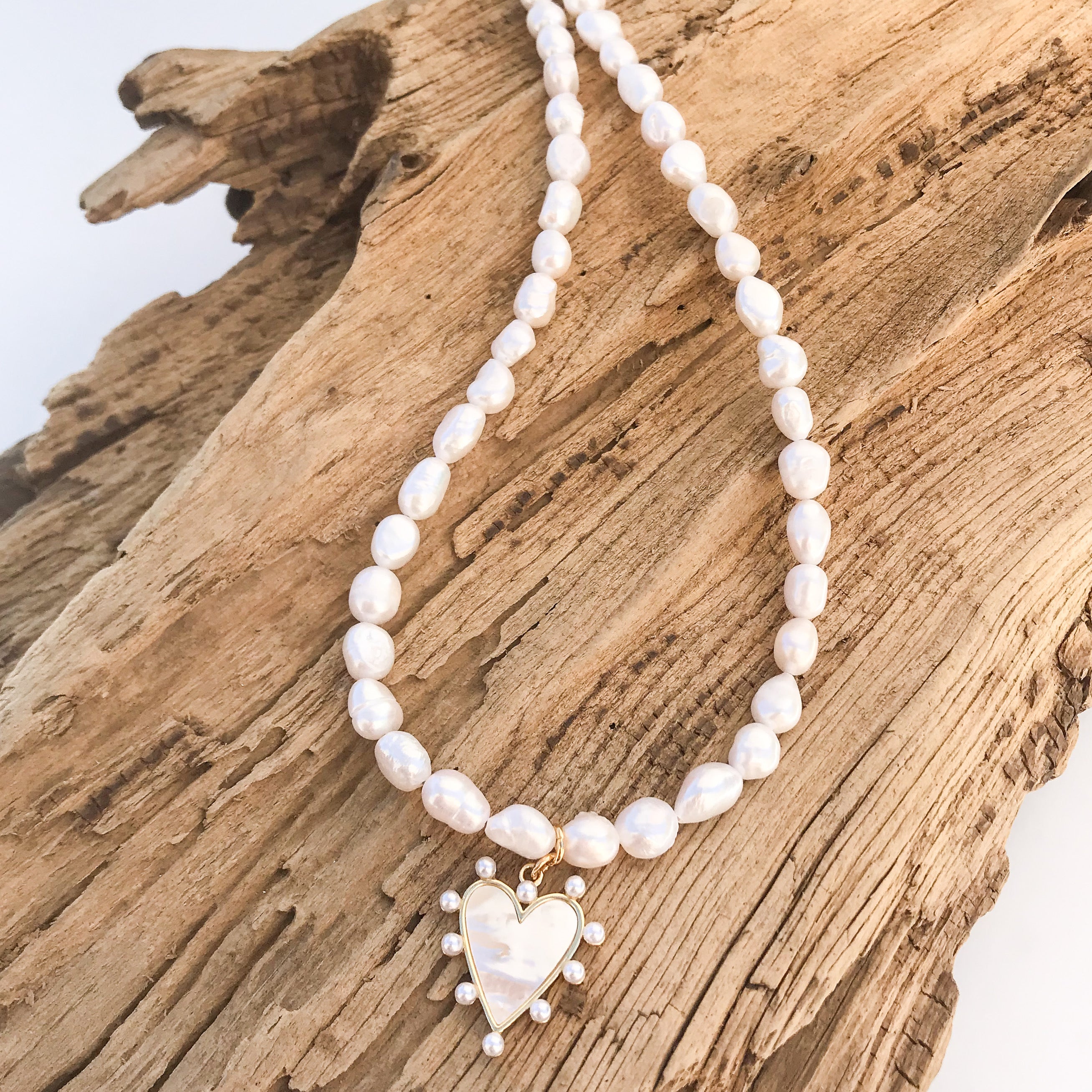 Pearl Studded MOP Heart