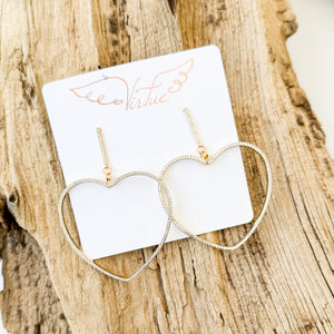 Pave Bar Post w/ Heart