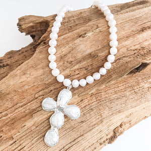 Jumbo Freshwater Pearl Cross on Potato Pearls