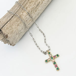 Multicolor Cross on Small 19” Paperclip