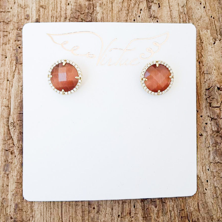 Gemstone CZ Stud