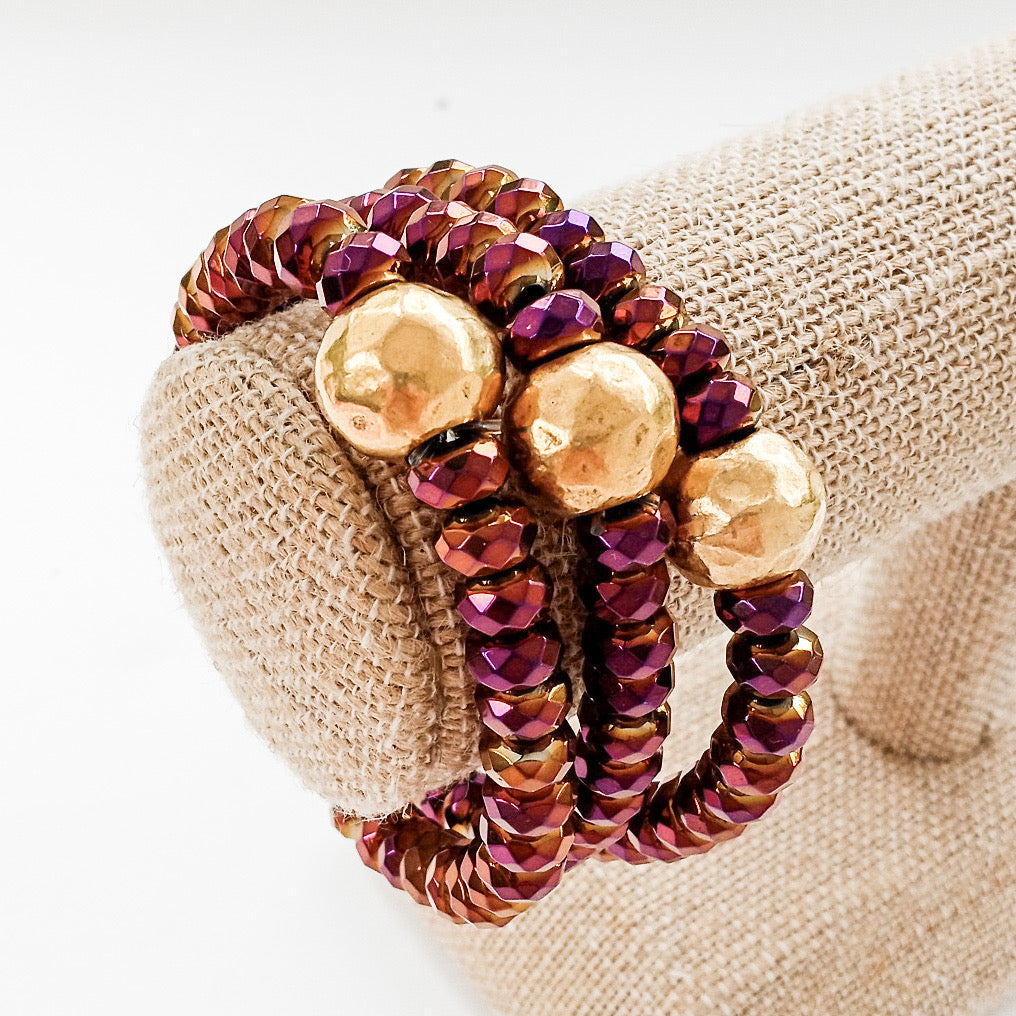 Rondelle Gemstone Ball Bracelet