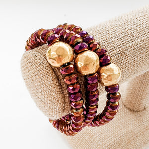Rondelle Gemstone Ball Bracelet