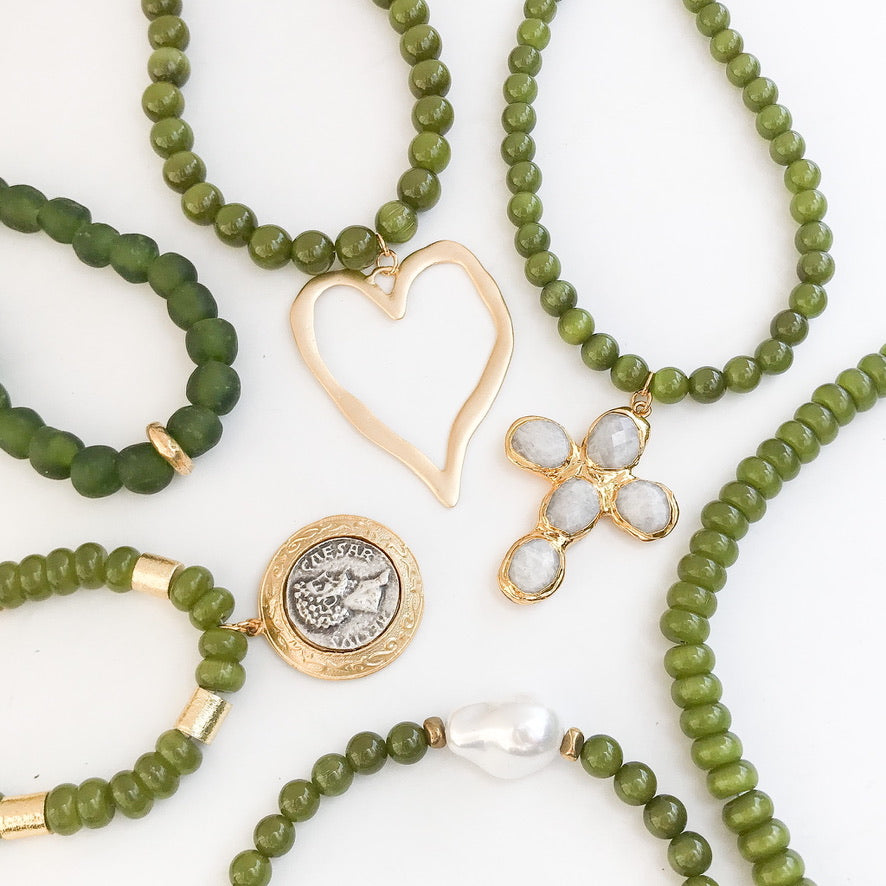 Caesar on Tubed Rondelle Necklace