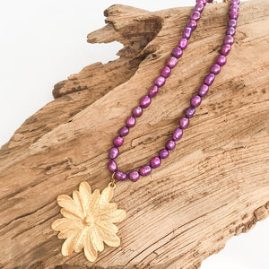 Flower on Freshwater Pearls