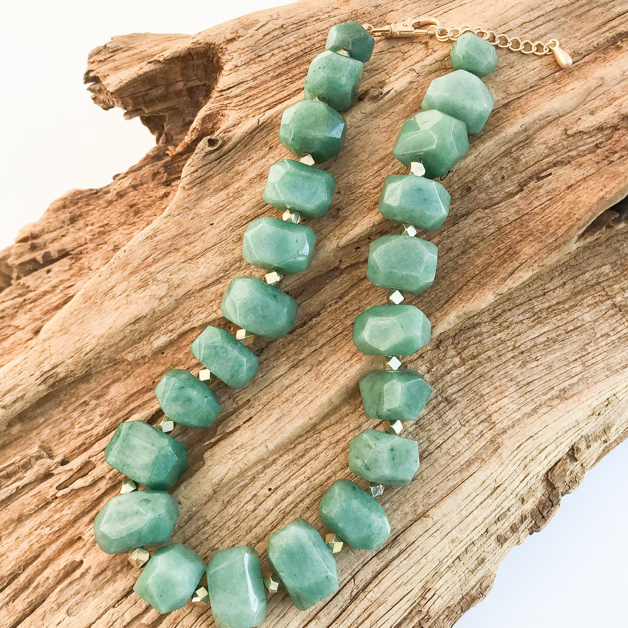 Chunk Statement Brass Necklace
