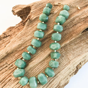 Chunk Statement Brass Necklace