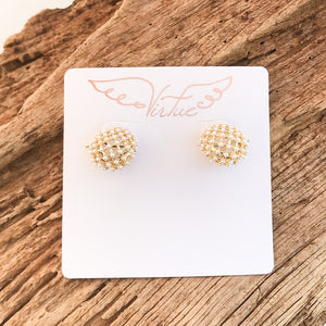 Pearl Net Hinge Earrings
