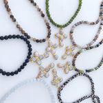 Gemstone Cross on 8mm Gemstone Necklace