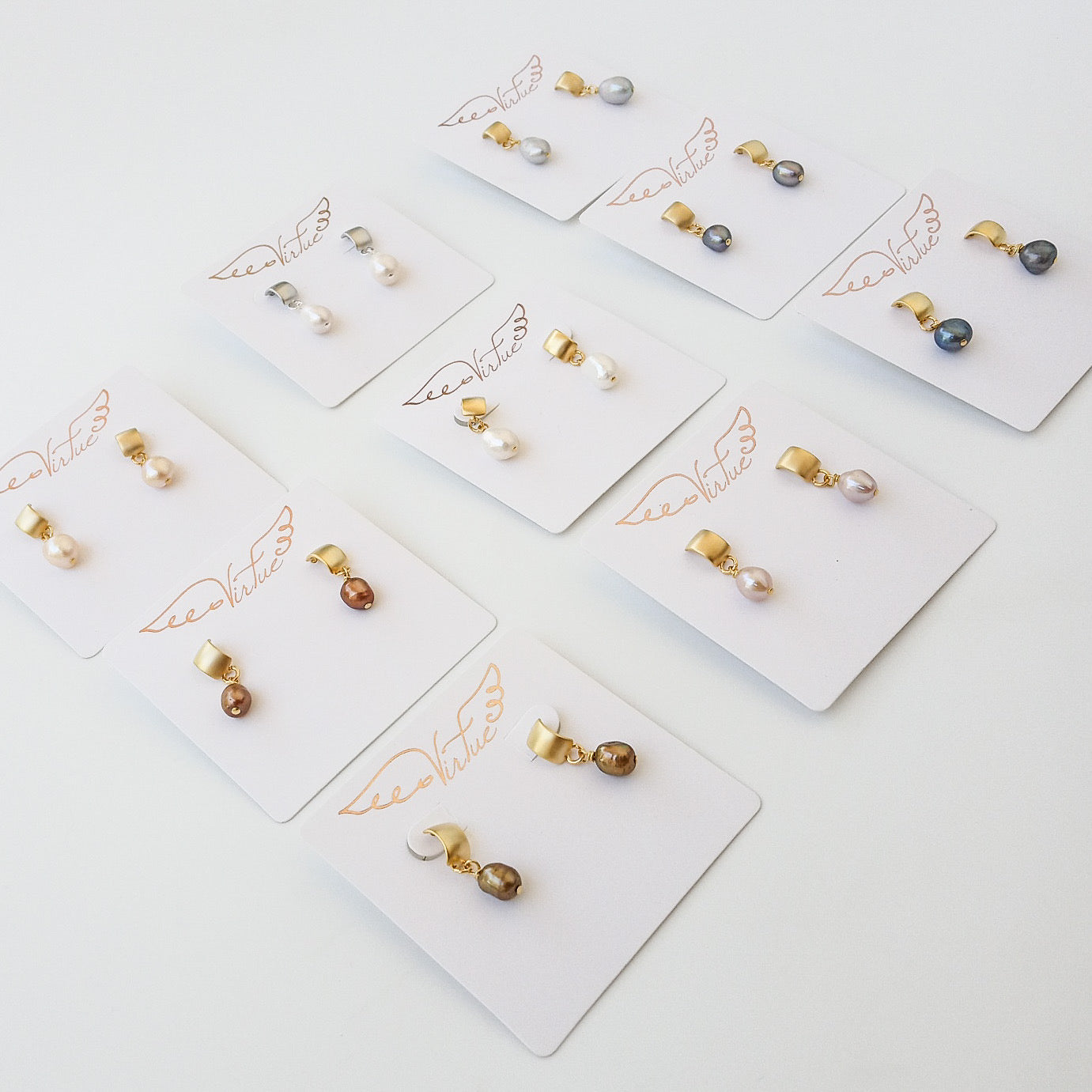 Pearl Semi Hoop Earrings