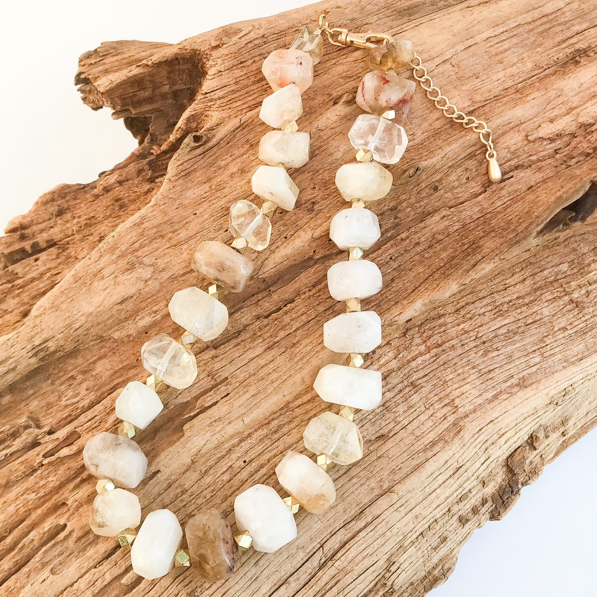 Chunk Statement Brass Necklace