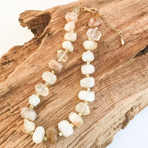 Chunk Statement Brass Necklace