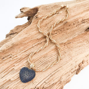 Filigree Heart on Lg Twisted Rope