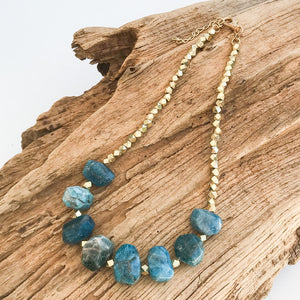 Chunk Statement Brass Necklace