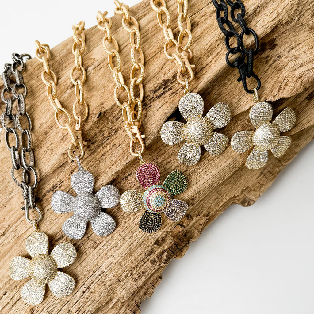 Wildflower on Etched Chain