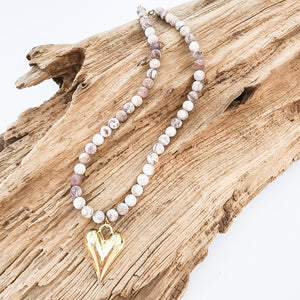 Puffy Heart on 8MM Necklace