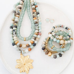 Glass Washer Necklace 18”