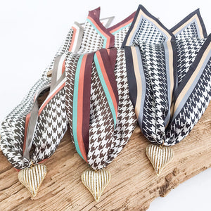 Ribbon CZ Heart On Scarf Necklace