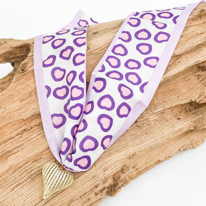 Ribbon CZ Heart On Scarf Necklace