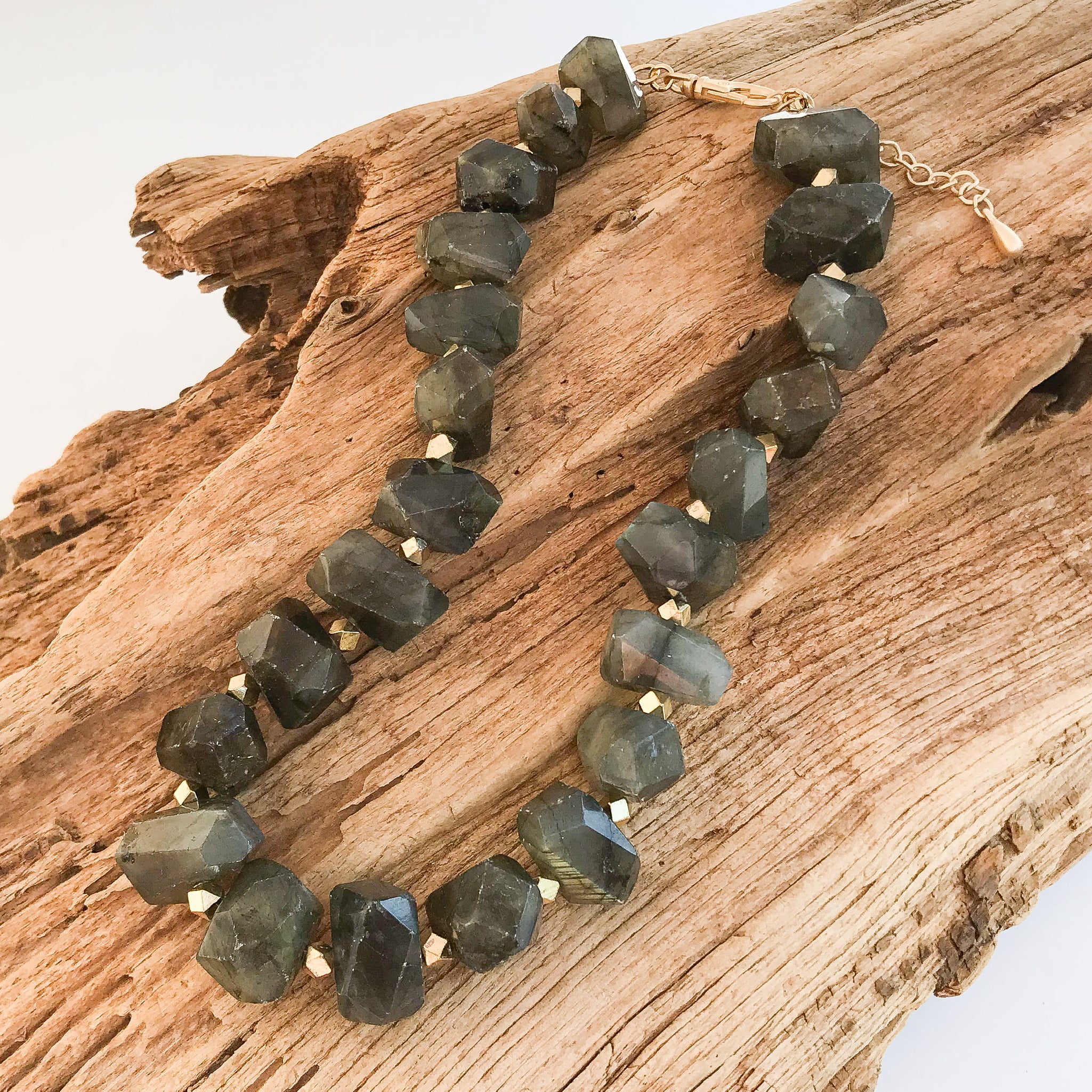 Chunk Statement Brass Necklace