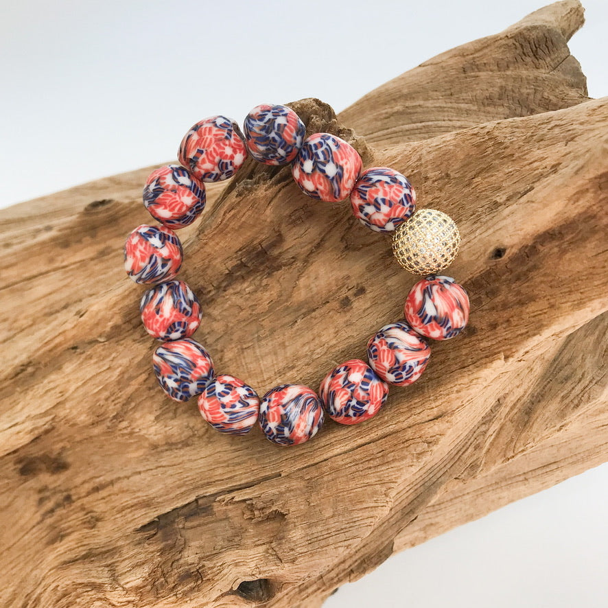 Printed Clay Pave Bracelet