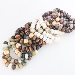 Rondelle Gemstone Ball Bracelet