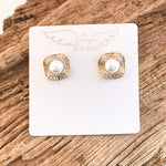 Wavy Cuffed Pearl Earrings
