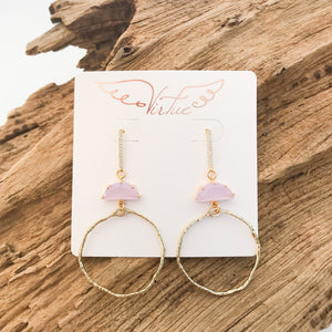 Half Moon Branch Hoop Earrings