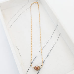 Petite Rope Chain 16” w/ Mini Pearl