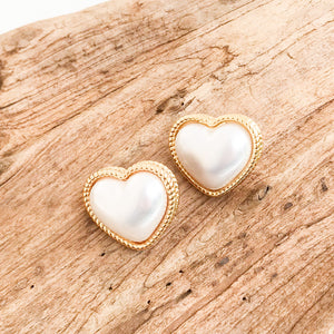Heart Puff Pearl Earrings