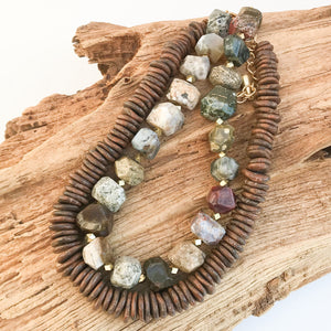 Chunk Statement Brass Necklace