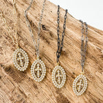 Almond CZ Cross on 16” Paperclip