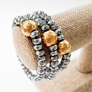 Rondelle Gemstone Ball Bracelet