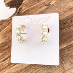 Fanned Pearl Hoops