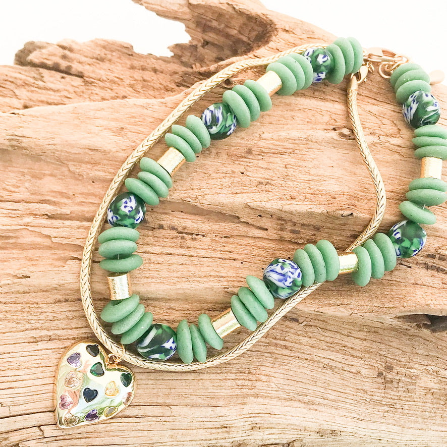 Colorblock Heishi Necklace