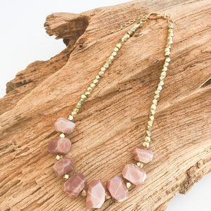 Chunk Statement Brass Necklace