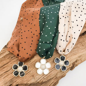 Ornate Flower on Scarf Necklace