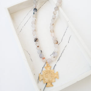 Gemstone Necklace w/ St Ben