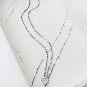 Small Chain w/ Petite CZ Heart 16”