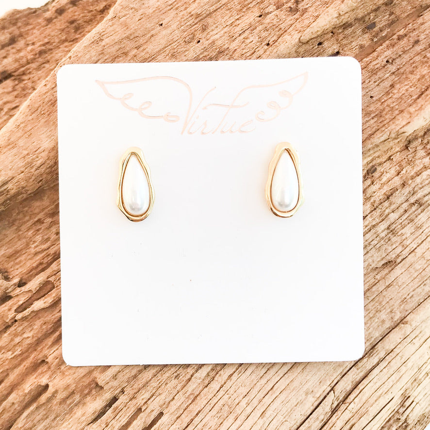 Pearl Nugget Drop Earrings
